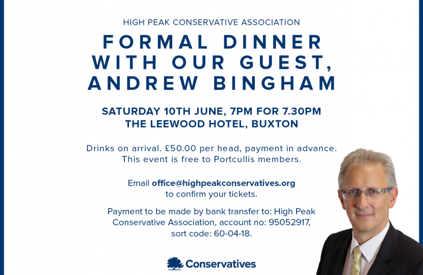 Formal dinner with Andrew Bingham