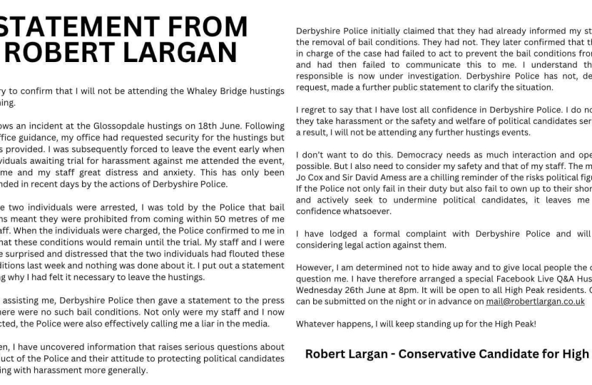 Robert Largan statement