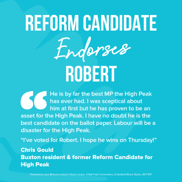 Reform candidate endorses Robert